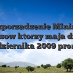 Rozporzadzenie Ministra Finansow ktorzy maja dnia 29 pazdziernika 2009 promien