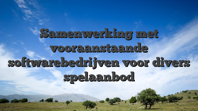 Samenwerking met vooraanstaande softwarebedrijven voor divers spelaanbod
