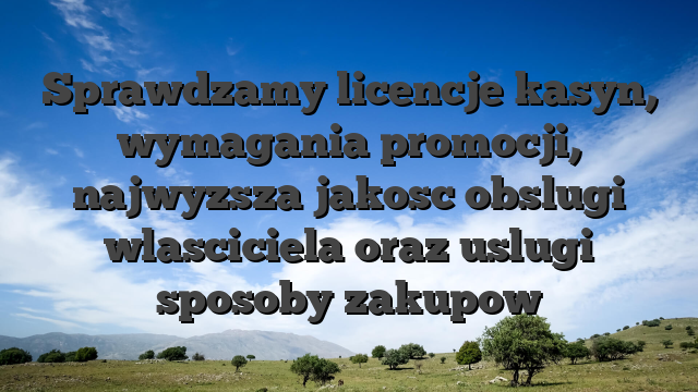 Sprawdzamy licencje kasyn, wymagania promocji, najwyzsza jakosc obslugi wlasciciela oraz uslugi sposoby zakupow