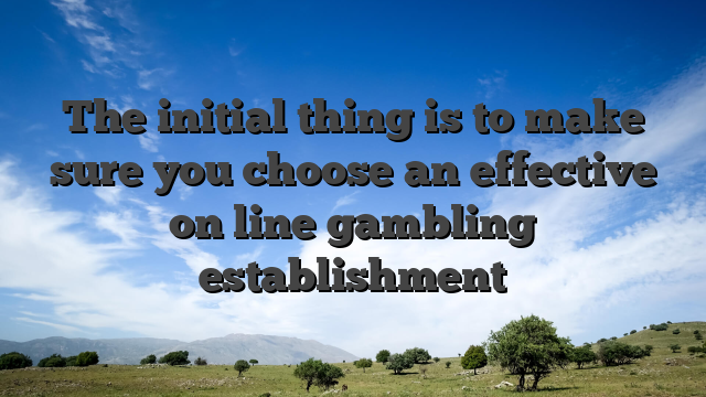 The initial thing is to make sure you choose an effective on line gambling establishment
