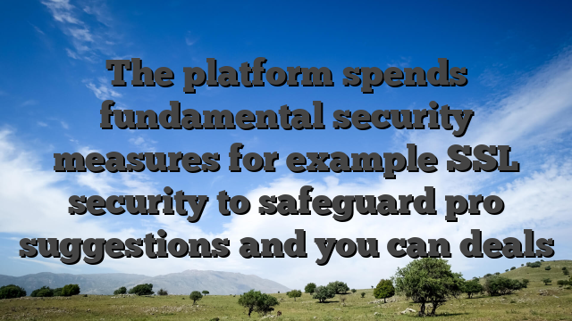The platform spends fundamental security measures for example SSL security to safeguard pro suggestions and you can deals