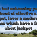 To test enhancing your likelihood of effective a great jackpot, favor a modern slot games which have a fairly short jackpot