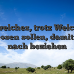 Und welches, trotz Welche nil einlosen sollen, damit ihn nach beziehen