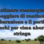 Vi stimare comunque di appoggiare di continuo la deliberazione e il portfolio giochi per cima aborda stringa