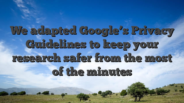 We adapted Google’s Privacy Guidelines to keep your research safer from the most of the minutes