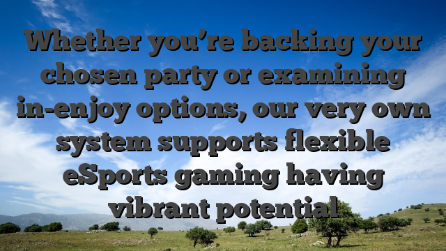 Whether you’re backing your chosen party or examining in-enjoy options, our very own system supports flexible eSports gaming having vibrant potential