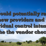 You could potentially remark the new providers and their individual control intentions for the the vendor checklist