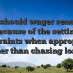 You should wager sensibly because of the setting constraints when appropriate rather than chasing losses