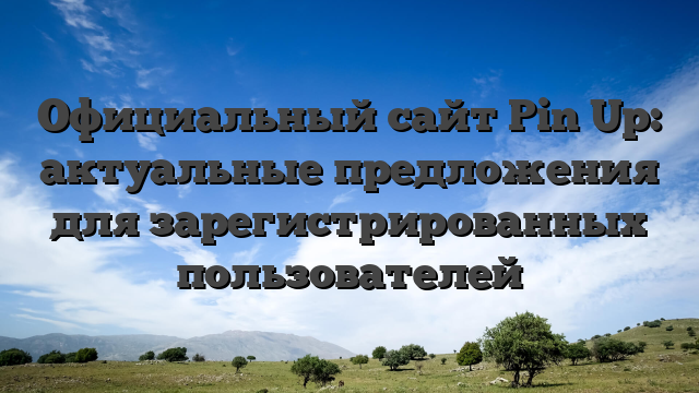 Официальный сайт Pin Up: актуальные предложения для зарегистрированных пользователей