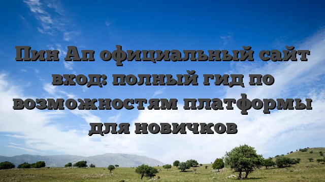 Пин Ап официальный сайт вход: полный гид по возможностям платформы для новичков