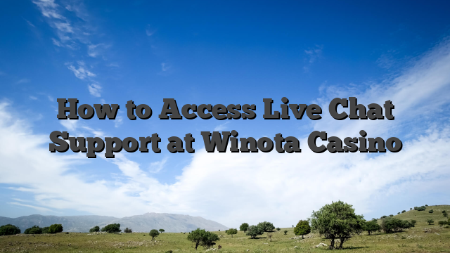 How to Access Live Chat Support at Winota Casino