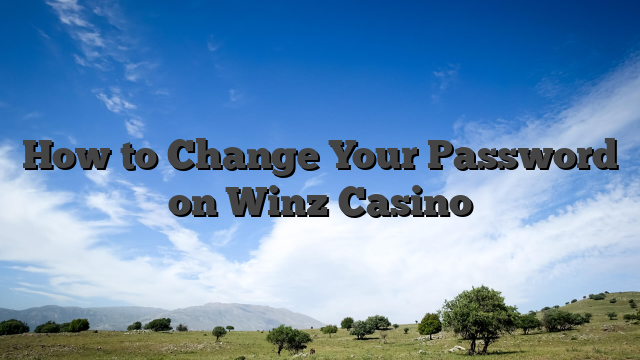 How to Change Your Password on Winz Casino