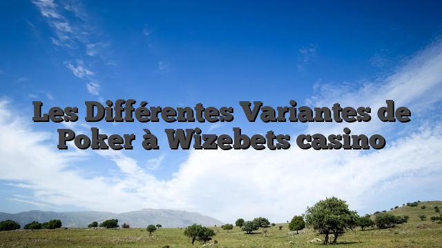 Les Différentes Variantes de Poker à Wizebets casino