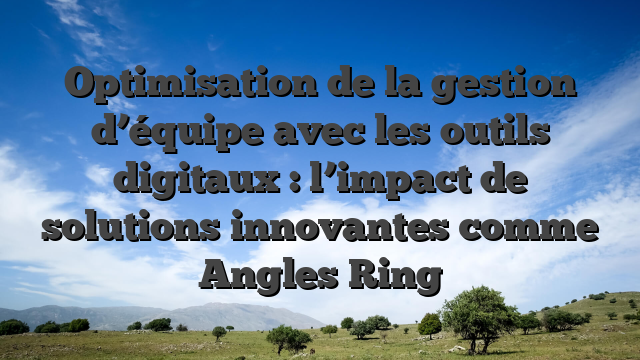 Optimisation de la gestion d’équipe avec les outils digitaux : l’impact de solutions innovantes comme Angles Ring
