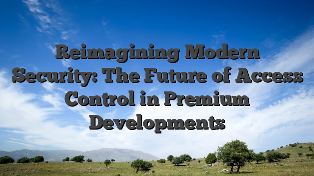 Reimagining Modern Security: The Future of Access Control in Premium Developments