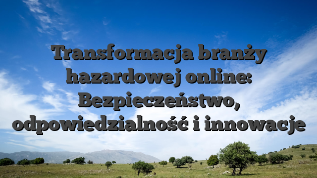 Transformacja branży hazardowej online: Bezpieczeństwo, odpowiedzialność i innowacje