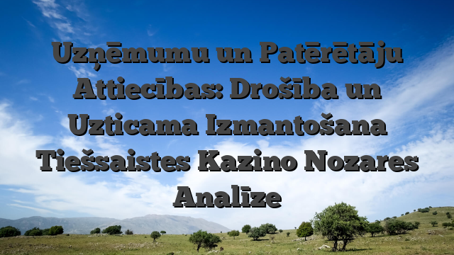 Uzņēmumu un Patērētāju Attiecības: Drošība un Uzticama Izmantošana Tiešsaistes Kazino Nozares Analīze