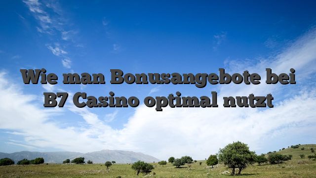 Wie man Bonusangebote bei B7 Casino optimal nutzt